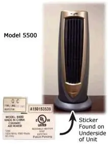 CPSC, Lasko Products recalled product
